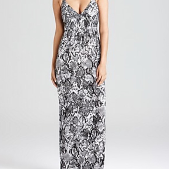 black and white snakeskin dress